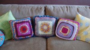 3 mandalas pillows backs