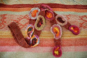 paisley paramecium felted scarf
